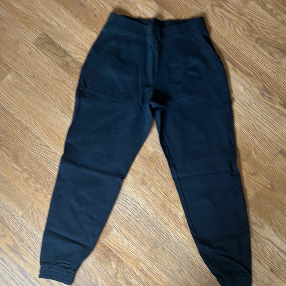 SPANX Black Joggers with Tapered Leg and High-Rise Waistband